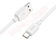 Hoco X96 high-quality white data cable for fast charging 100W 6A with USB Type A to USB Type C connectors, 1m long, in blister